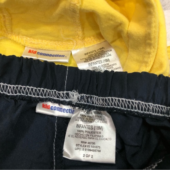 KID CONNECTION | Vintage Construction Outfit Boy’s Hoodie Top Shorts 18M Yellow - Picture 6 of 6